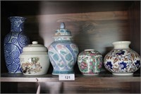 Hand painted oriental vases