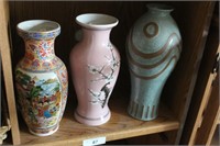 Three oriental vases
