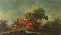 18th C. ITAL. "GODDESS WITH CHERUBS" OIL, UNSIGNED