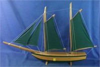 Wooden sailboat 18"H