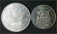 1985 Canada Dollar & Half Dollar Coins Lot
