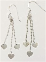 27E- Sterling silver heart shape earrings $60