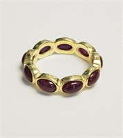 15E- Sterling silver gold plate ruby ring $90