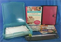 Lot of scrapbooking supplies including books,