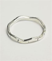 25E- Sterling silver wavy shape ring $60