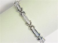 26E- Brass rhodium plate crystal bracelet $150