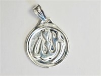 29E- Sterling silver Arabic word pendant $90