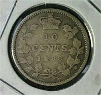 1888 Canada silver dime
