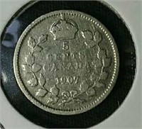 1907ND Canada silver nickel