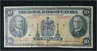 Rare 1935 Royal Bank of Canada $10 Bill
