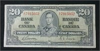 1937VF Canada $20 Bill -Gordon & Towers
