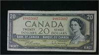 1954 Canada $20 Bill #1 -Beattie & Rasminsky