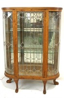 Antique Oak leaded glass china cabinet