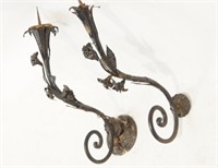19th cent Wrought iron wall candle sconce