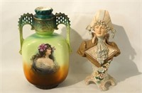 Royal Dux figure and Austria vase - 2