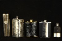 Collection of Vintage flasks & Cigar case