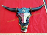 Polyresin Texas Bluebonnet Skull