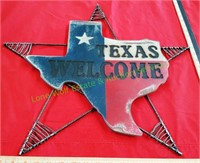 Texas Welcome Metal Star Plaque