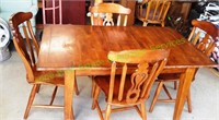 Worm Wood Style Dining Table w/ 4 Chairs