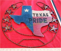 Texas Pride Metal Horseshoe Plaque
