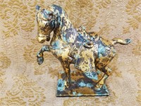 HEAVY METAL TSUNG DYNASTY STYLE HORSE SCULPTURE