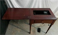 Antique Table w/ Built-in Singer Sewing Machine U