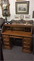 VINTAGE  ROLL DESK WITH 7 DRAWERS (1 PIECE)