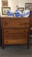 LARGE ANTIQUE 4 DRAWER CHEST , 41 1/2" W