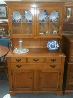 EARLY AMERICAN MAPLE CHINA HUTCH, 'TELL CITY'