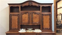 LARGE FRENCH TWO PIECE CHINA HUTCH 75 1/2"(WOOD