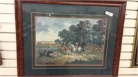 FRAMED MATTED HUNTING  PRINT