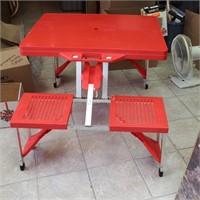 Portable Folding Red Picnic Table