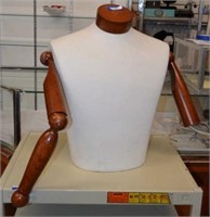 Male Mannequin Bust w/ Wooden Arms