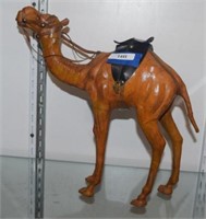 Vtg Leather Wrapped Camel w/ Saddle