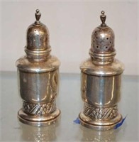 Weighted Sterling Salt & Pepper Shakers w/ Floral