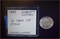 1883 Liberty "V" Nickel, First Year of Issue,