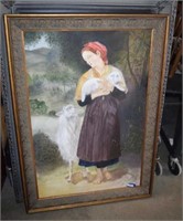 Framed Oil Painting of a Woman