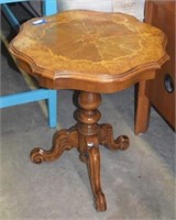 Vtg Lamp Table w/ Wood Inlay