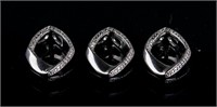 Three Sterling Silver Diamond Loop Pendants RV$240