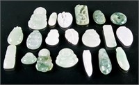 20 PC Assorted Burma Green Jadeite Carved Pendant