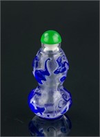 Chinese Peking Glass Double Gourd Snuff Bottle
