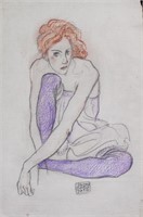 Egon Schiele 1890-1918 Austrian Crayon on Paper