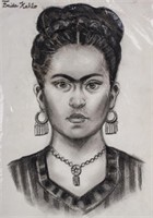 Frida Kahlo 1907-1954 Mexican Charcoal on Paper