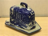 Blue And White Covered Cheese Dish