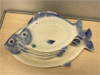 Fish Platter With 6 Fish Plates