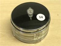 Powder Dresser Jar, Monogrammed Enamel Lid "r"