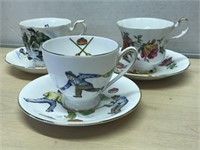 3 Tea Cups And Saucers – Windsor, Royal Albert –