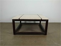 Stone-veneer coffee table