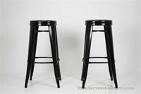 Pair of metal industrial style stools