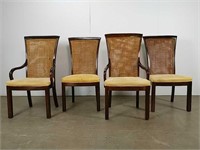 Set of 4 chairs with wicker backs